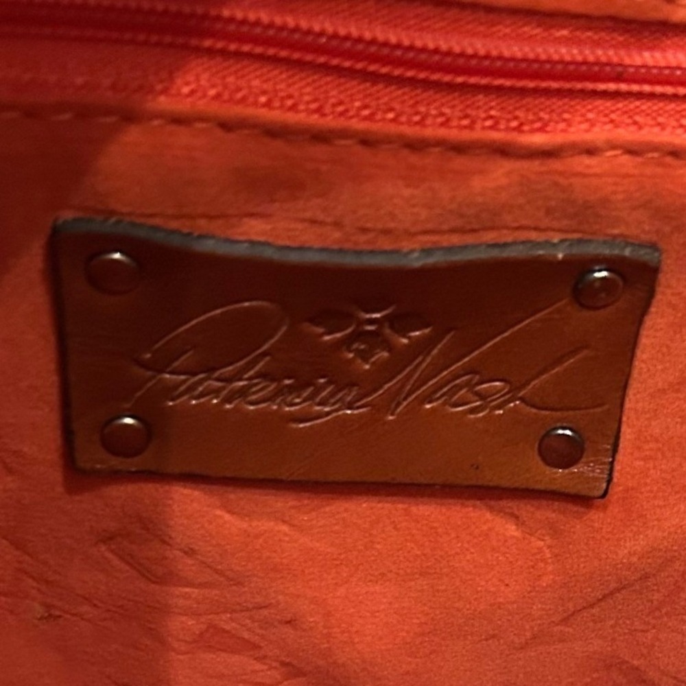Patricia Nash Orange Tooled Leather Satchel - Picture 10 of 10